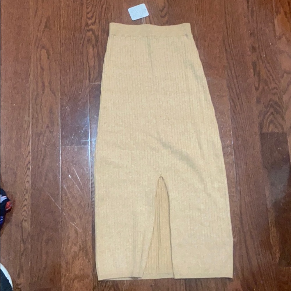 Free People Ribbed midi skirt